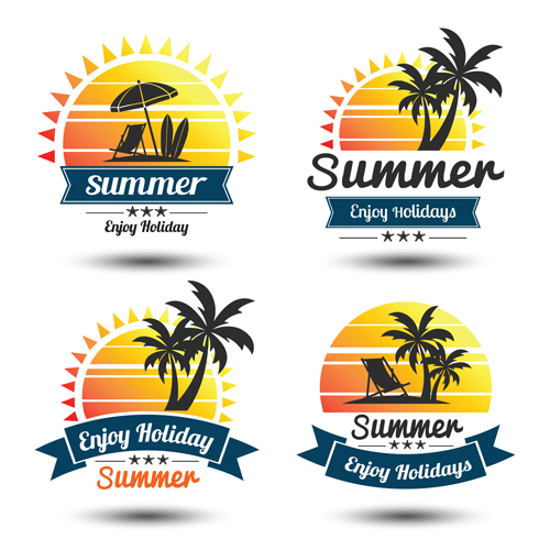 sun summer labels holiday 