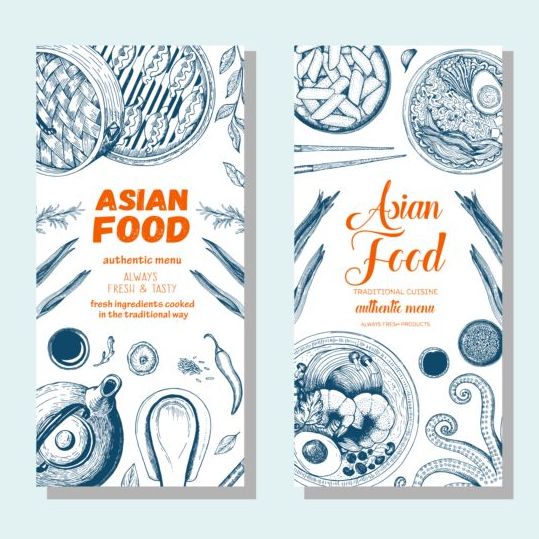 vertical menu food Asian 