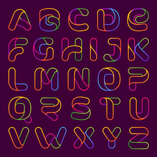 multicolor alphabet 