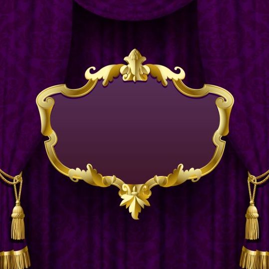 purple golden frame curtain 