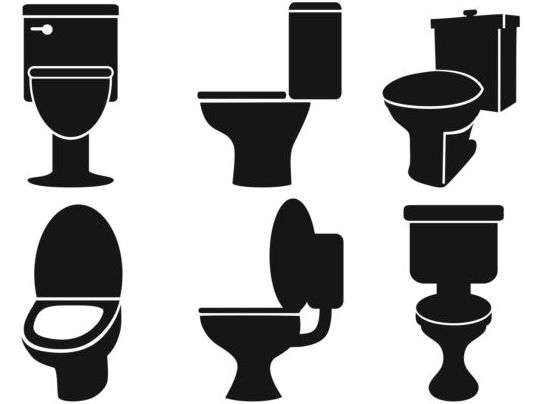 toilet silhouettes different 