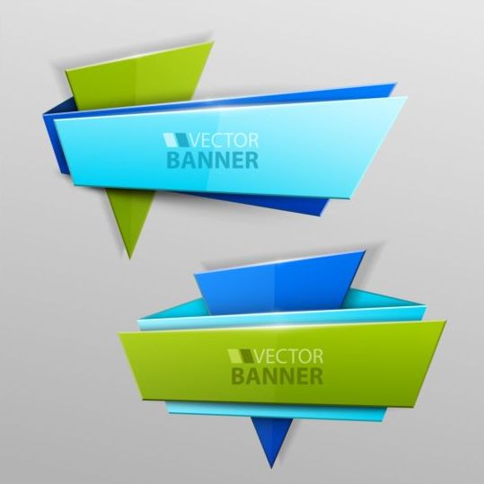 origami modern banners 
