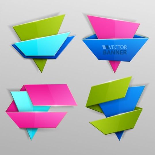 origami modern banners 