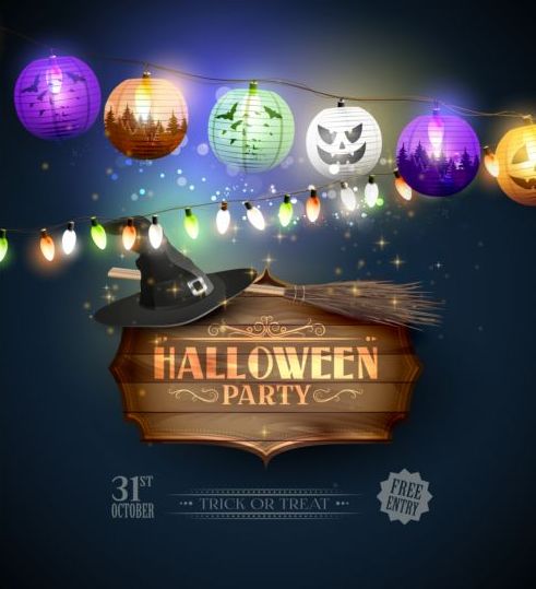 poster party lanterns halloween 