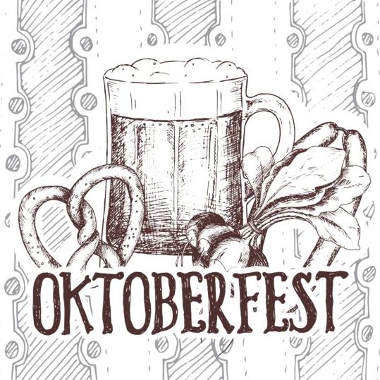 Retro font poster Oktoberfest beer 