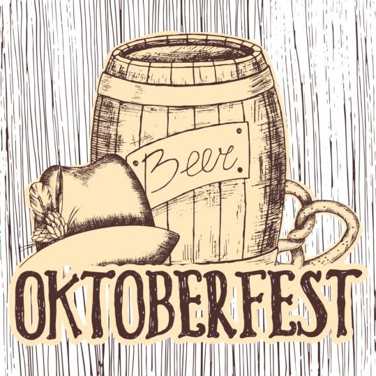 Retro font poster Oktoberfest beer 