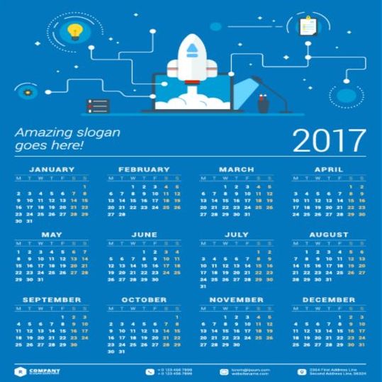 infographic calendar 2017 