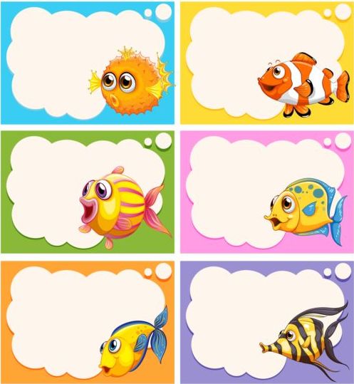 speech fish cartoon bubbles 