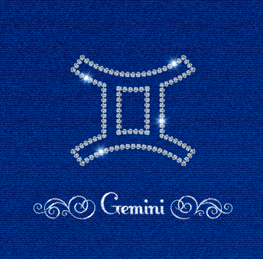 zodiac sign Gemini fabric background 
