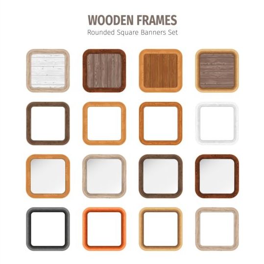 wooden square rounded frames 