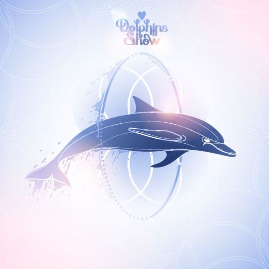 summer dolphin blue background 
