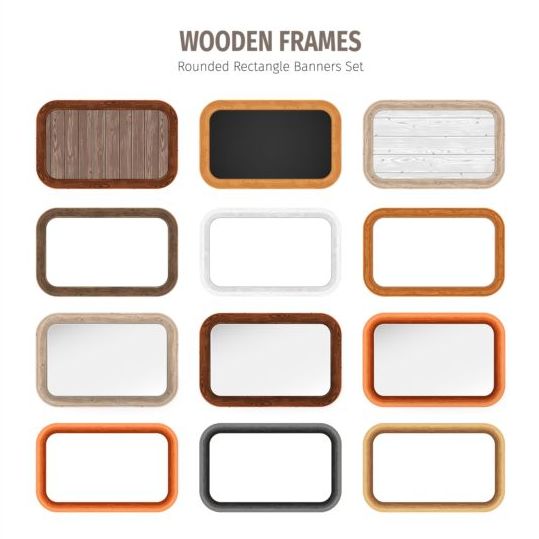 wooden rounded rectangle frames 