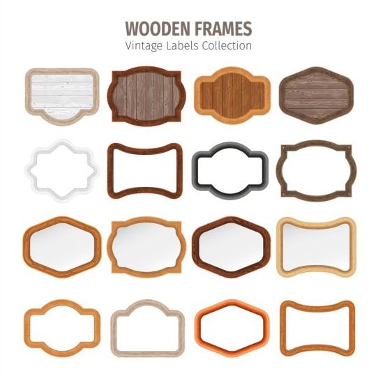 wood vintage lables frame 