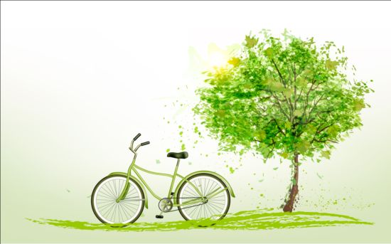 tree summer green bike background 