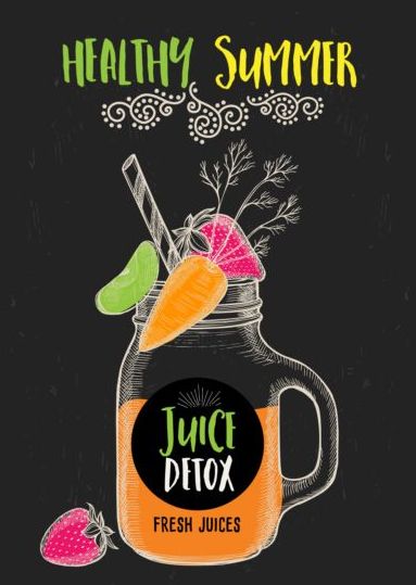 juice hand drawn Detox 