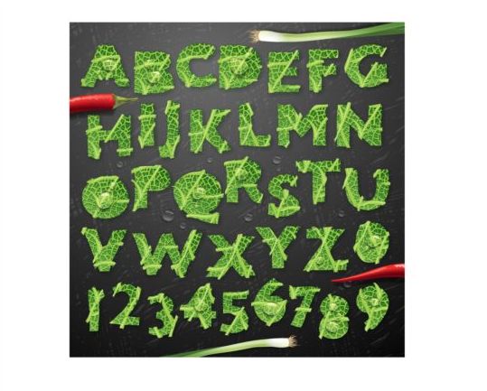 vegetables leaves alphabet 