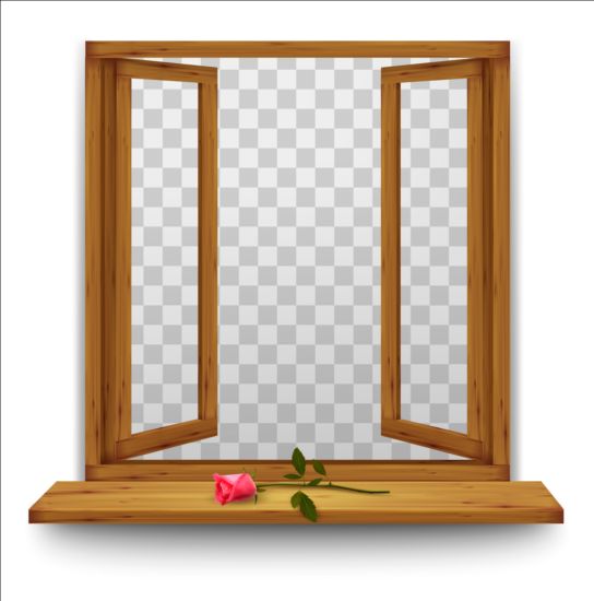 window transparent rose open background 