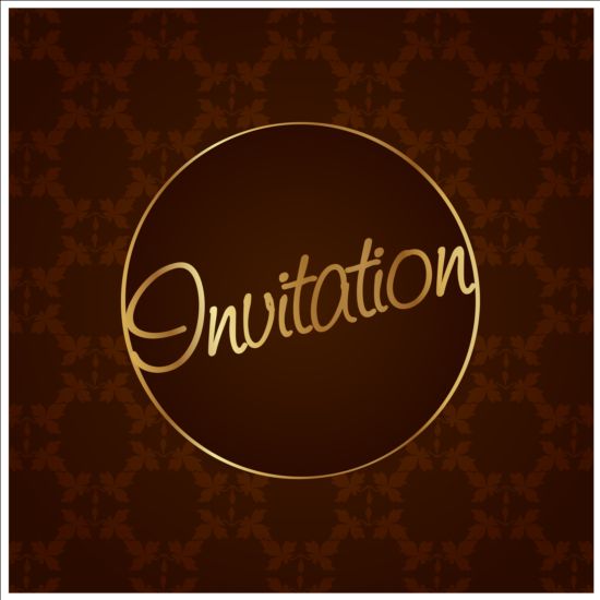 ornate invitation brown background 