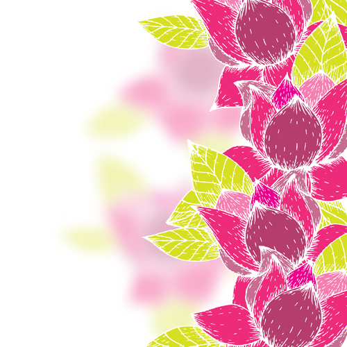 yellow pink leaves flowers background 