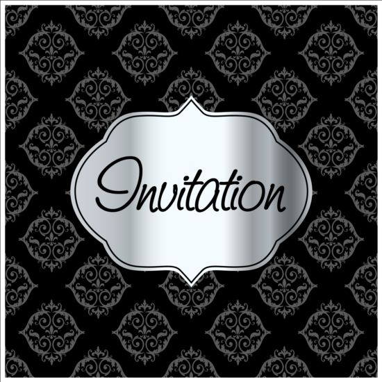 white invitation black background 