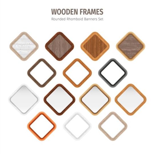 wooden rounded rhonboid frames 
