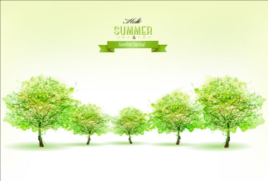 tree summer nature green background 