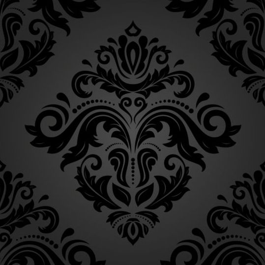 pattern floral decorative black 