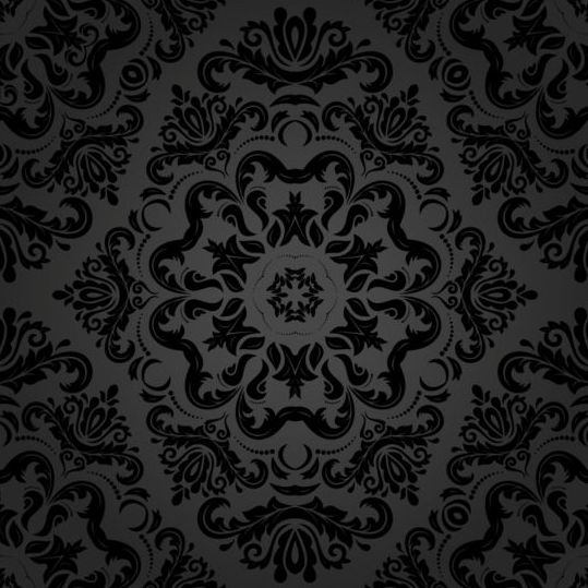 pattern floral decorative black 
