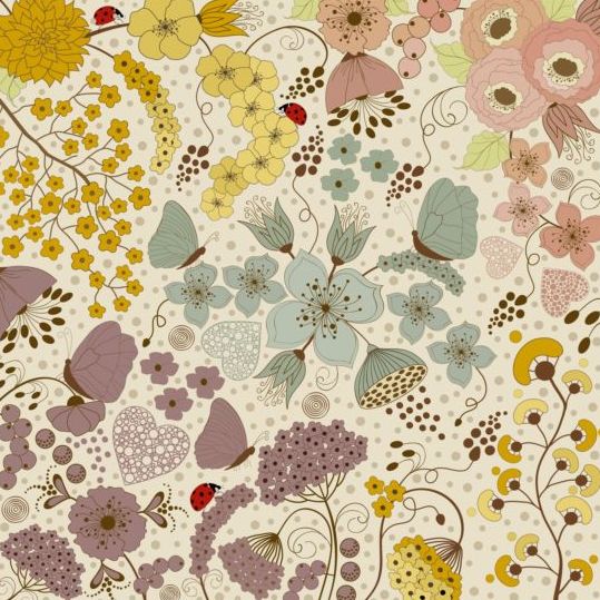 Various seamless pattern flower 
