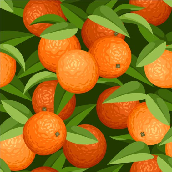 seamless pattern orange leaves 