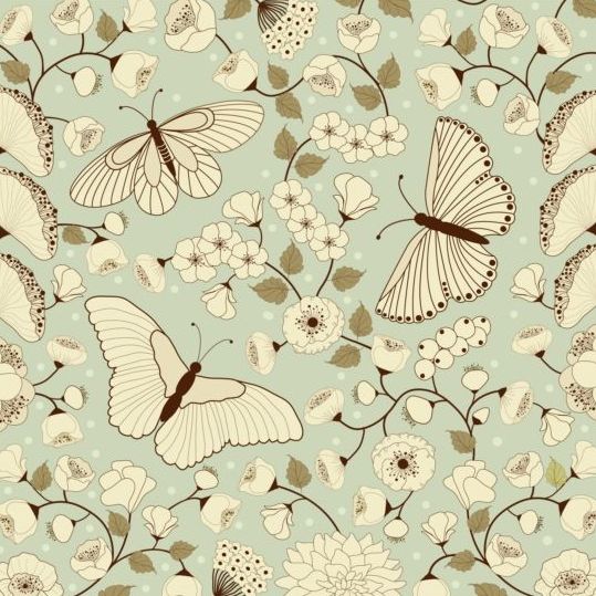 vintage pattern butterflies 