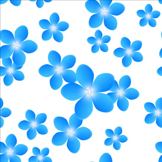 seamless pattern floral blue 