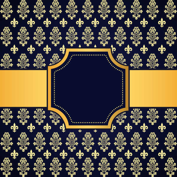 pattern golden frame decoration blue 