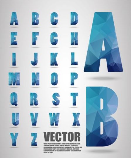 Geometry blue alphabet 