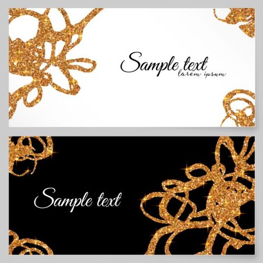 template golden glitter card 