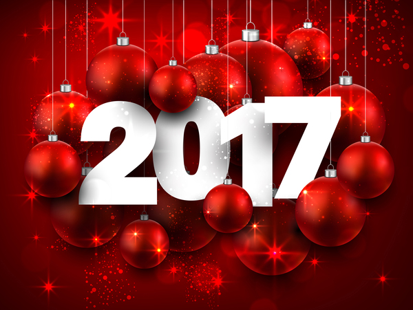 new year christmas baubles 2017  