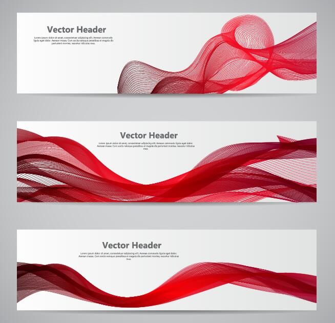 red modern banner abstract 