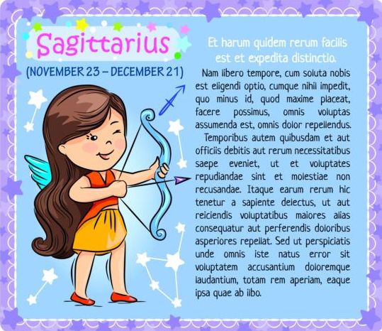 zodiac Sagittarius kid card 