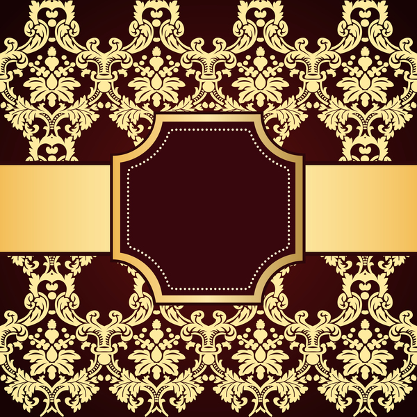 pattern golden frame decor brown 