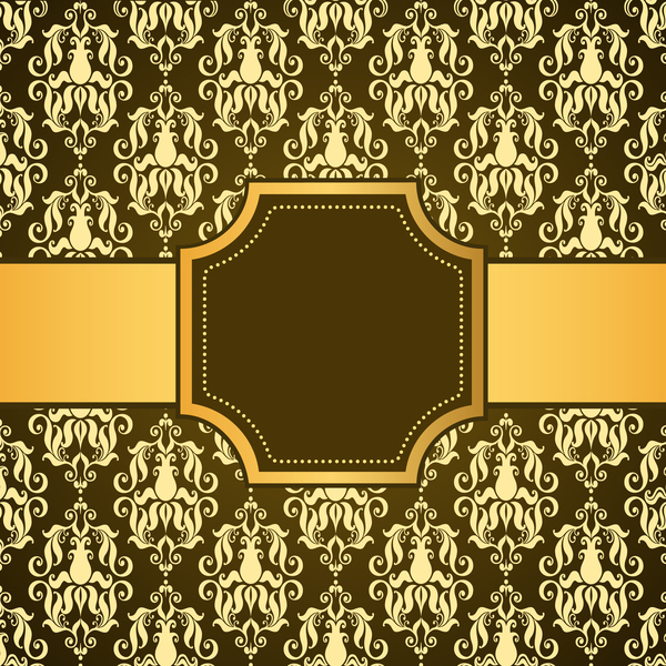 pattern golden frame decor brown 