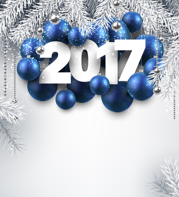 year shining new christmas blue ball 2017 