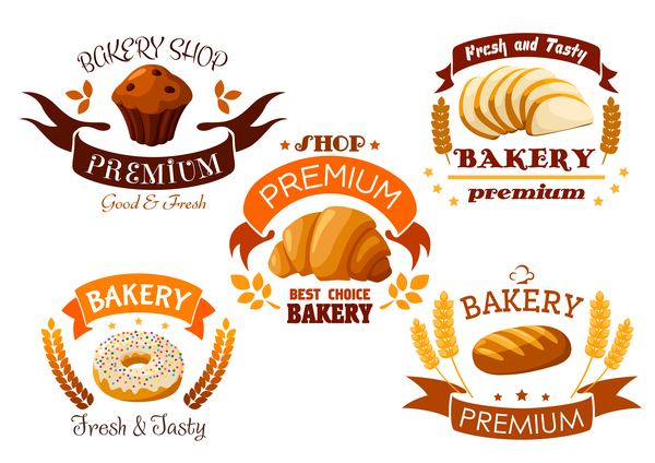 Retro font labels bakery 