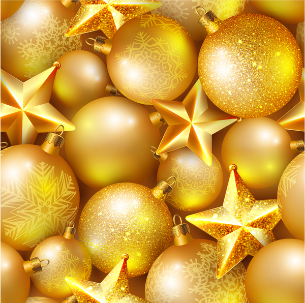 star seamless pattern golden christmas ball 