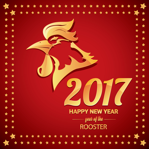 year stars rooster new frame chinese 2017 
