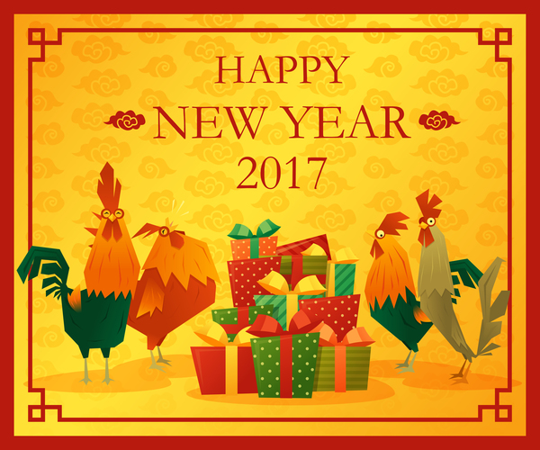 year rooster new happy 2017 