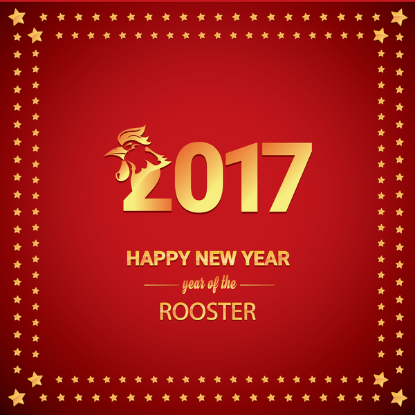 year stars rooster new frame chinese 2017 