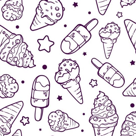 seamless pattern ice creams 