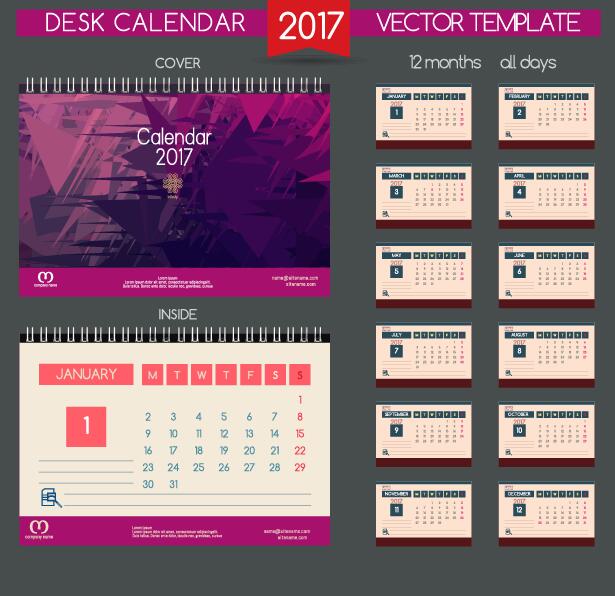 inside desk cover calendar 2017 