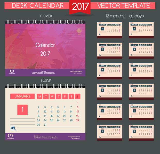 inside desk cover calendar 2017 