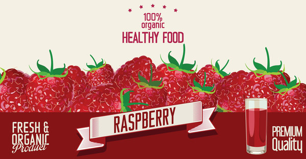 Retro font raspberry poster 